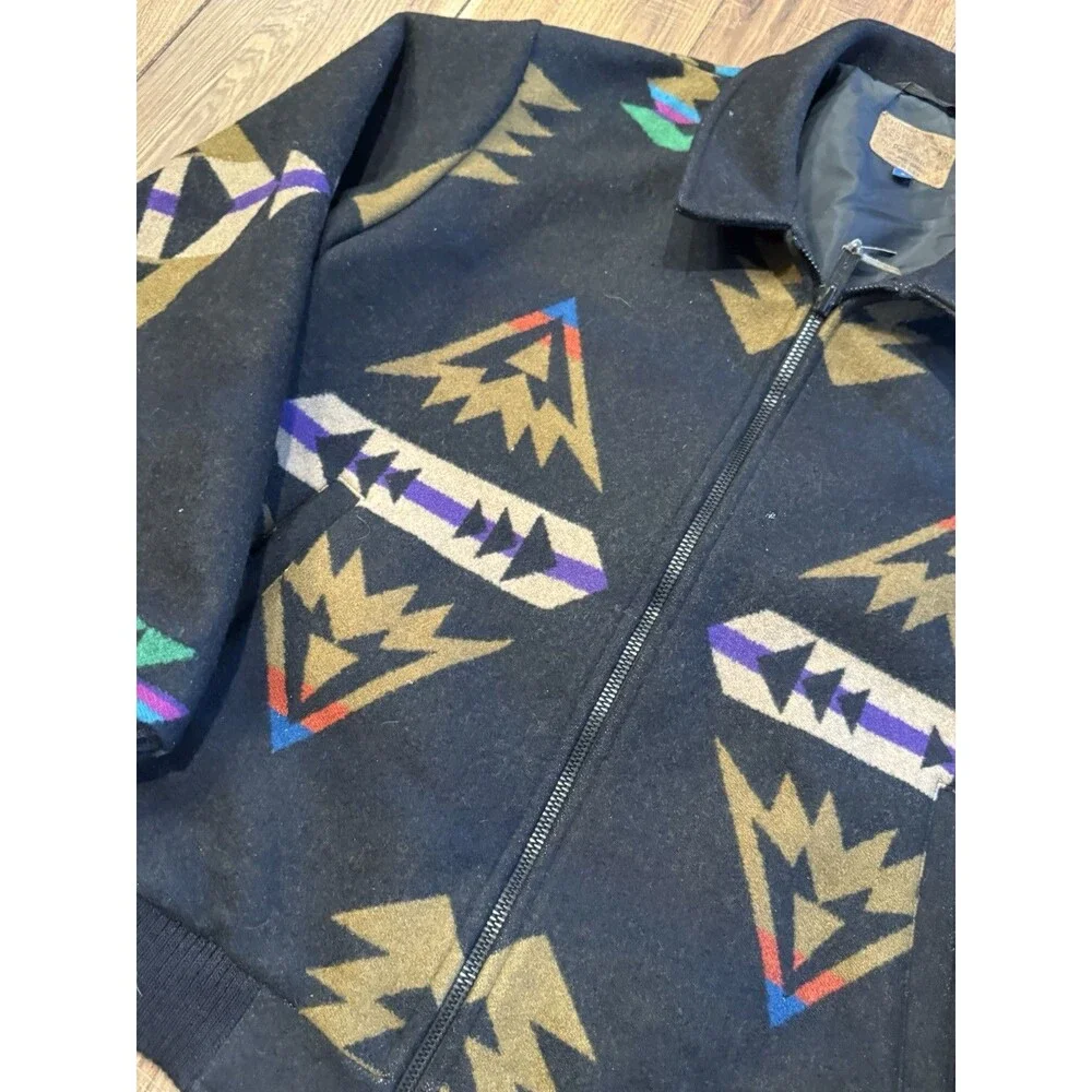 RARE Vintage Pendleton High Grade Western Wear Aztec Wool Jacket Size L - Picture 2 of 8